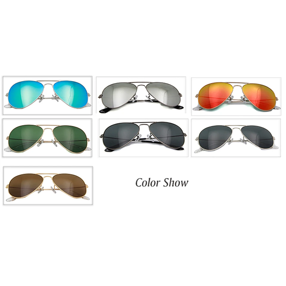 Pilot Mirror Sunglasses For Women Non-Scratch Glass Lens Sunglasses UV400 Glasses