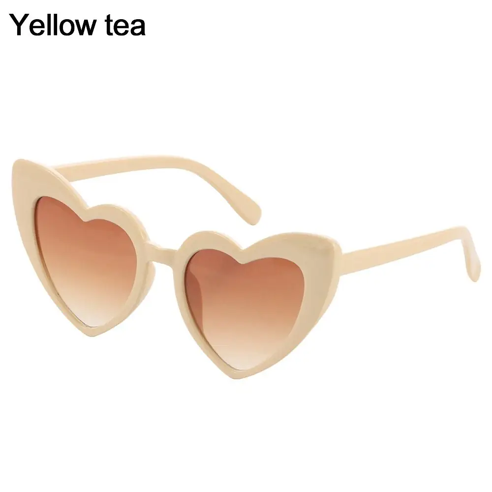 Heart Sunglasses Rimless Metal Frame Heart Shaped Sunglasses Gradient Lens Women Eyewear UV400 Protection