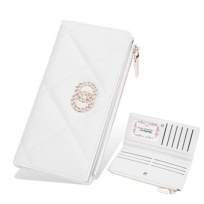 Women's Long Wallet Pu Leather Multi Slots Card Holder Large Capacity Zipper Coin Purse Phoneholder Clutch