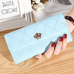 Womens Wallet Clutch Leather Plaid Wallets Long Length Card Holder Phone Bag Money Coin Pocket Ladies Purses