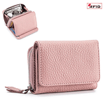 Genuine Leather Women Wallet Small Zipper Coin Wallet Cow Leather Women Purse RFID Card Holder