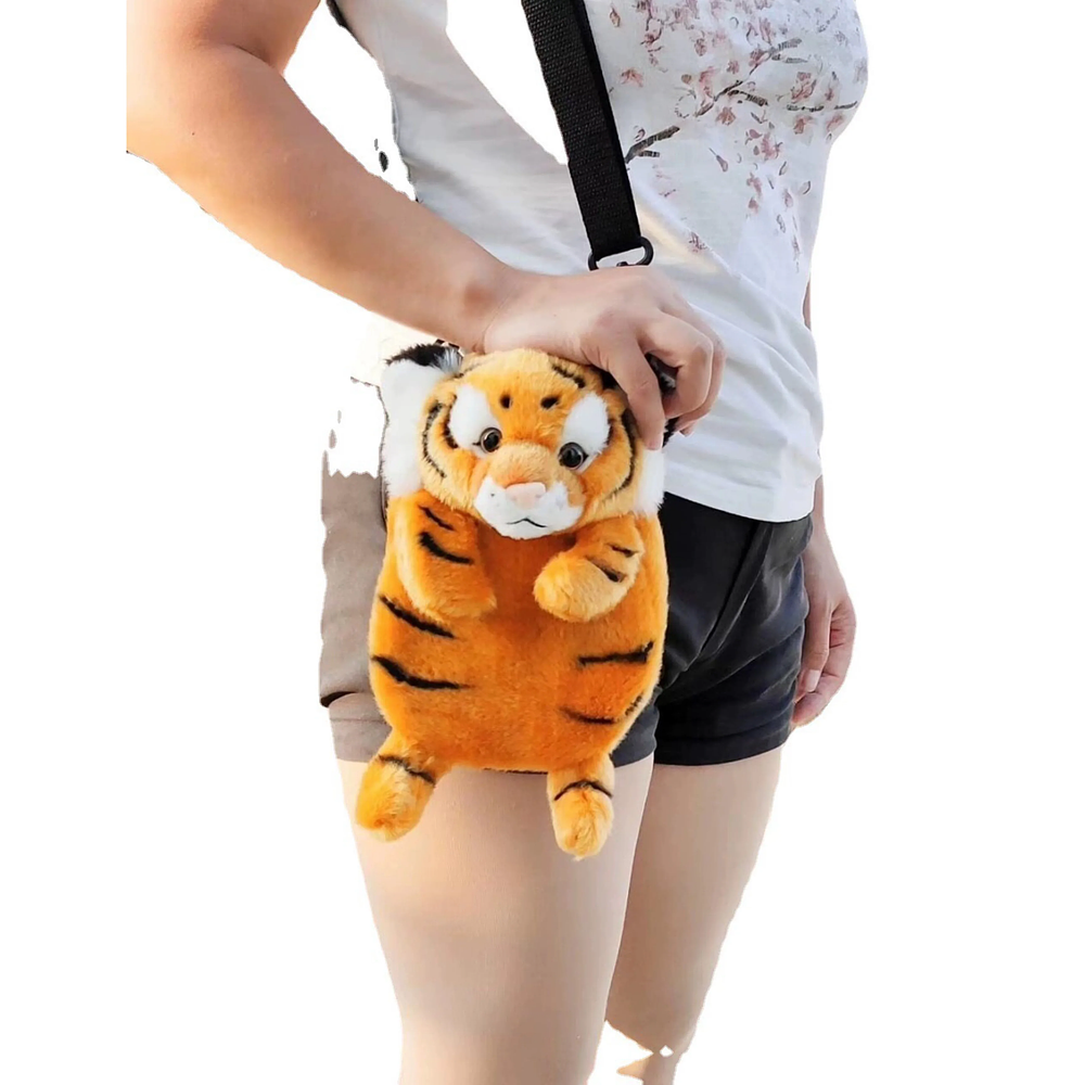 25cm Panda Tiger Plush Backpack Stuffed Animal Adjustable Bag