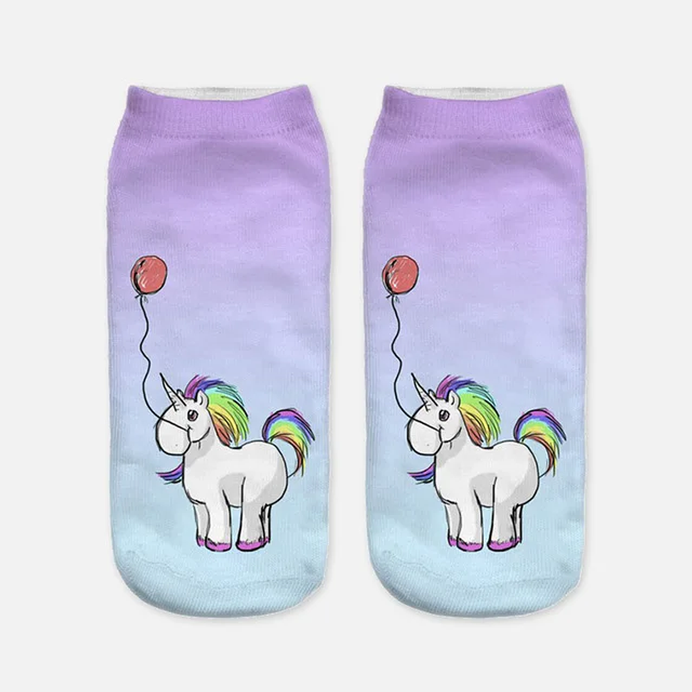 3D Print Unicorn Women Ankle Socks Cute Art Socks Unisex