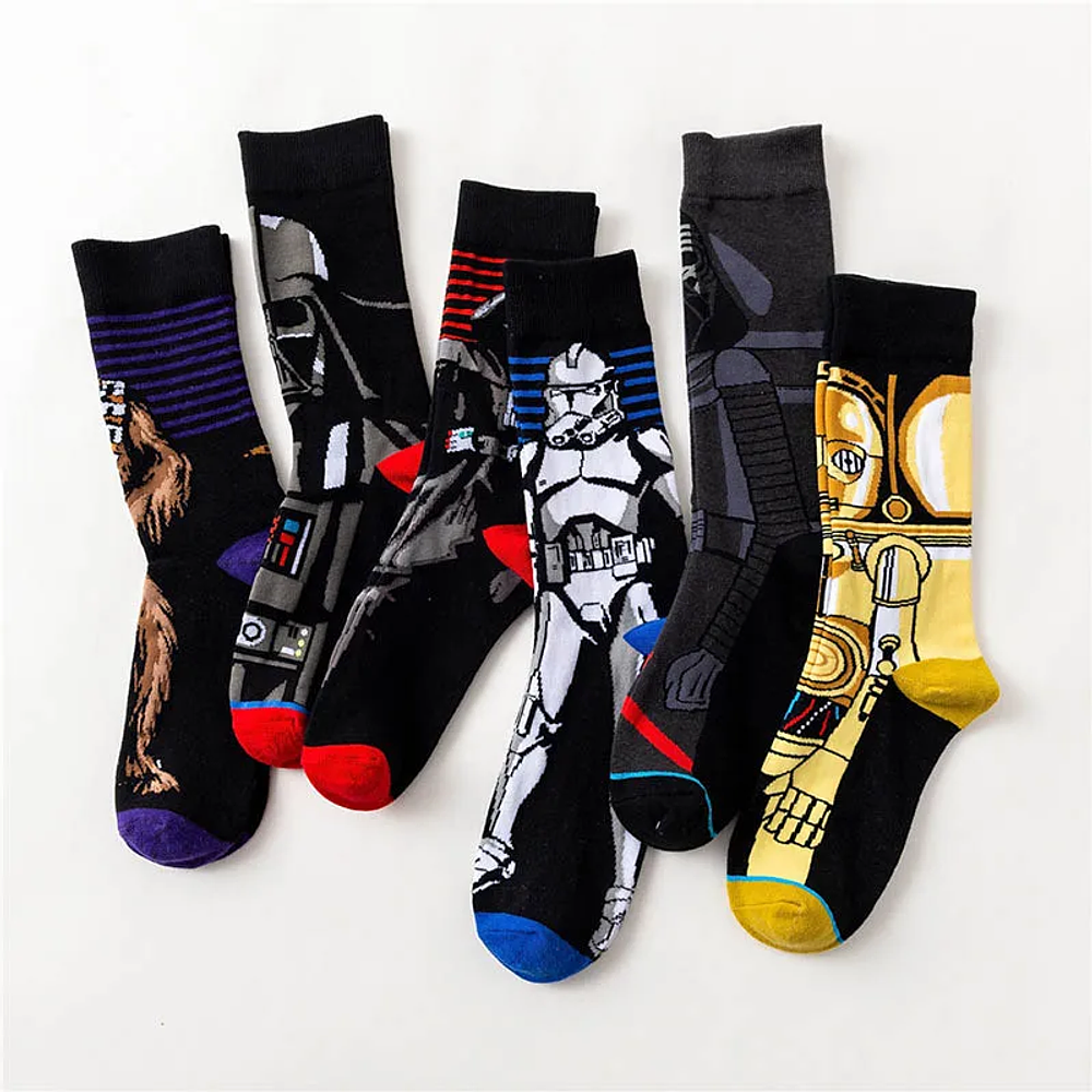 1 pair Movie Socks Master Yoda R2-D2 Cosplay Socks Wookiee Jedi Knight Novelty Women's Socks