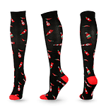 Cartoon Anime Pattern Compression Socks Unisex Outdoor Running Stockings 15-20mmHg Varicose Vein Diabetes Medical Care