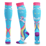 Cartoon Anime Pattern Compression Socks Unisex Outdoor Running Stockings 15-20mmHg Varicose Vein Diabetes Medical Care