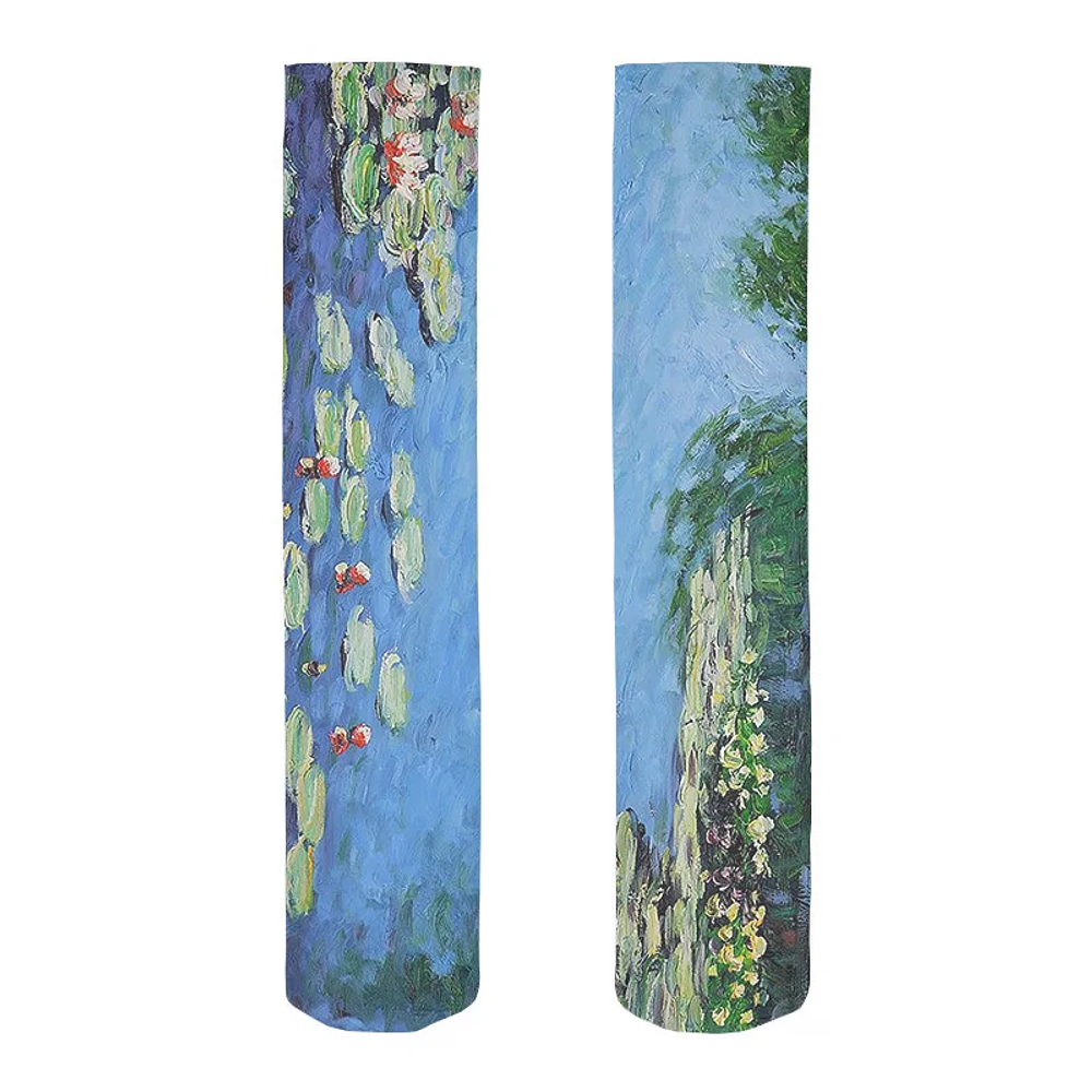 Van Gogh Mural World Famous Painting Sunflower Stockings Women Novelty Casual Long Socks Classic Retro Thin Socks