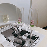 Cocktail Glasses Creative Shaped Glasses Goblets 3D Rose Sparkling Wine Glasses Novelty Bar Drinkware