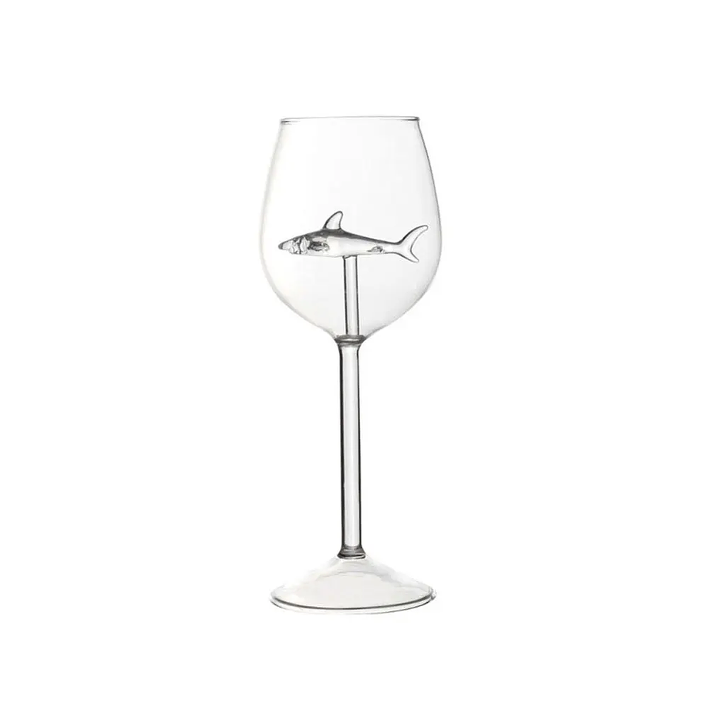 The Original Shark Red Wine Glass Crystal Glass Shark Design