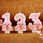 Pink Glitter Bow Candle Cake 0-9 Number Princess Happy Birthday Cupcake Topper Wedding Dessert Baking Supplies