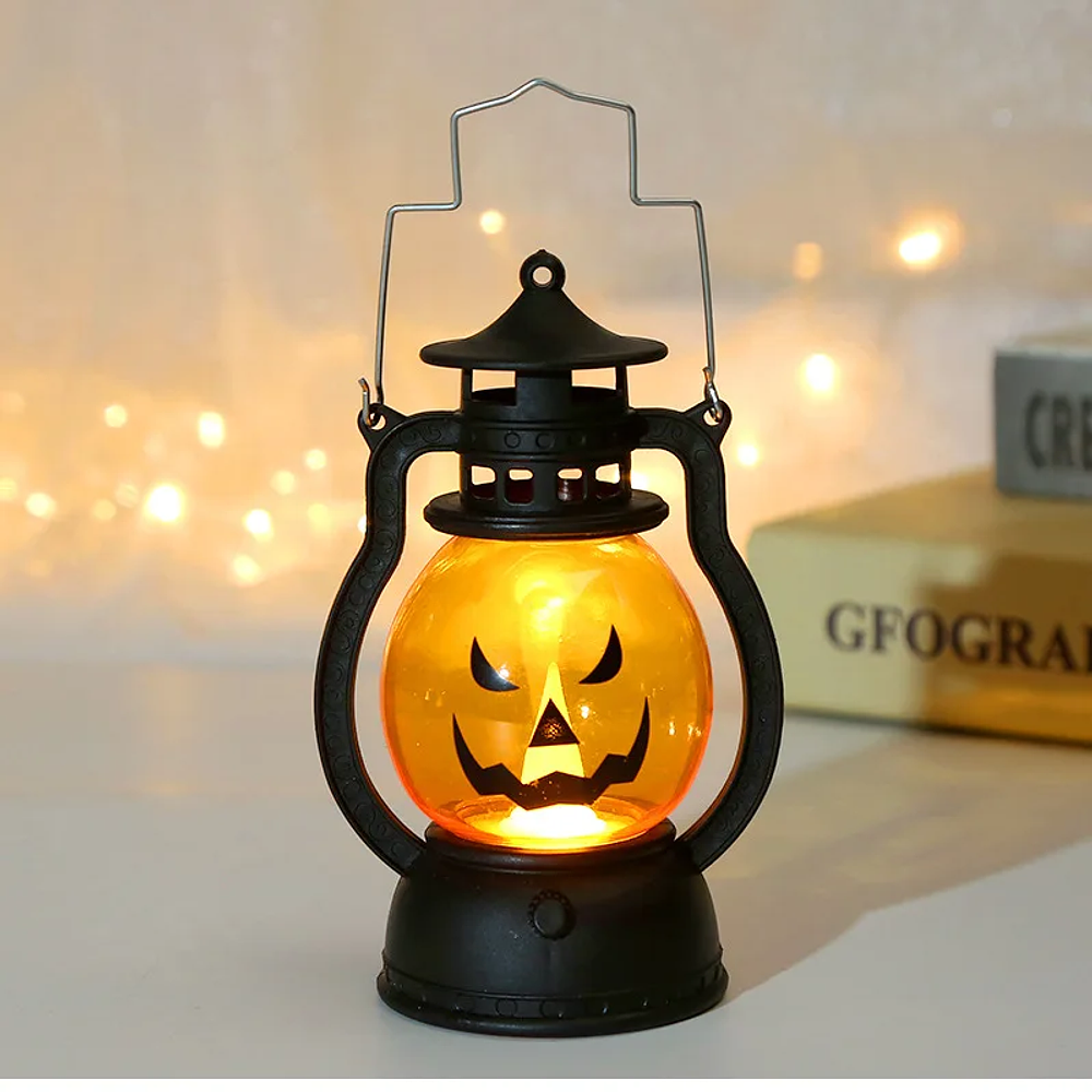 Halloween Pumpkin Lamp Candle LED Lamp Retro Small Oil Lamp Halloween Decorations For Home