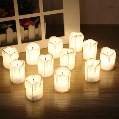 Black Wick LED Candles Battery Powered Flameless Mini Tea Lights Fake Candle Home Decoration Light