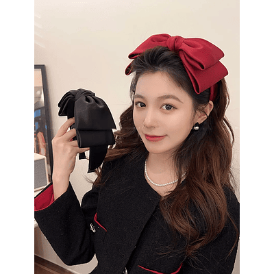 1PC Elegant Bow Hairband Korean Retro Headband Vintage Woman Headwear