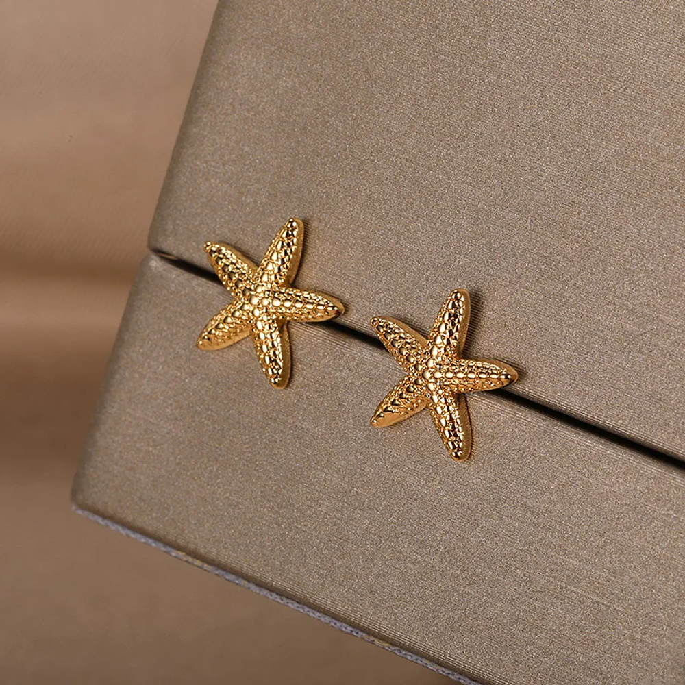 Minimal Starfish Earings Fashion Jewelry Cute Animal Stud Earring Best Friend