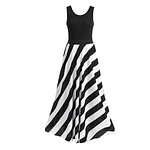 Mini Striped Pleated Dress For Summer Womens Dresses Sleeveless Chiffon Elegant Slimming Waist Backless Long Dresses