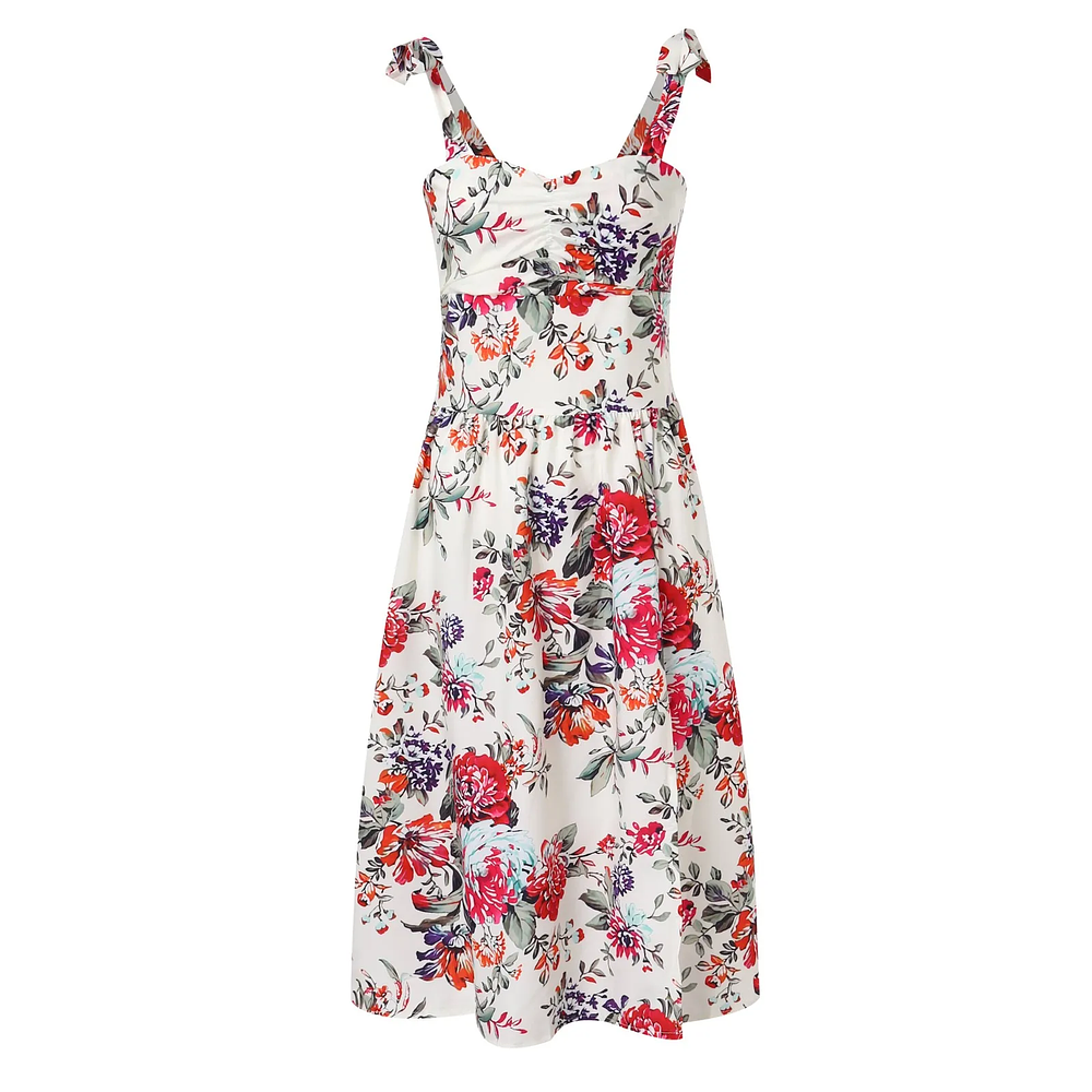 Sleeveless Sexy Strap Dress Slim Waist Split Women's Dress Floral Print Womens Dresses Woman Clothing