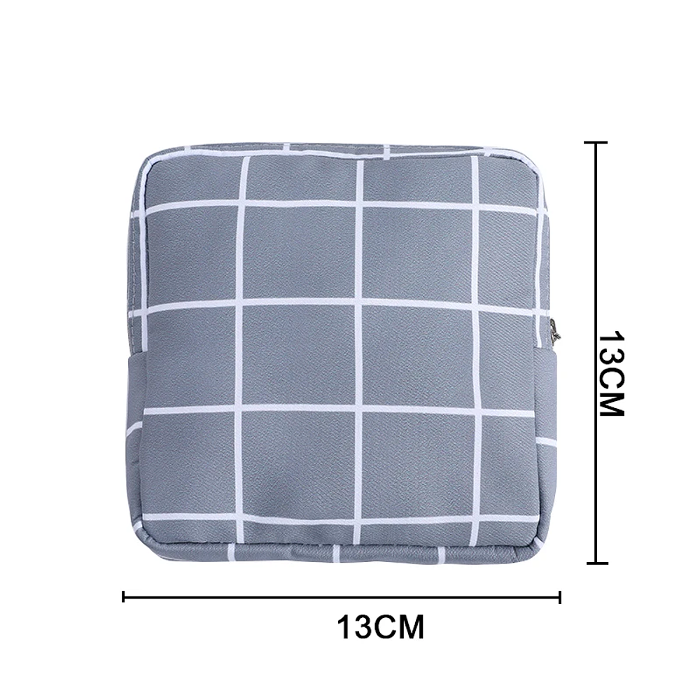 Women Portable Sanitary Napkin Tampon Storage Bag Cotton Travel Makeup Storage Bag Literary Zipper Coin Purse