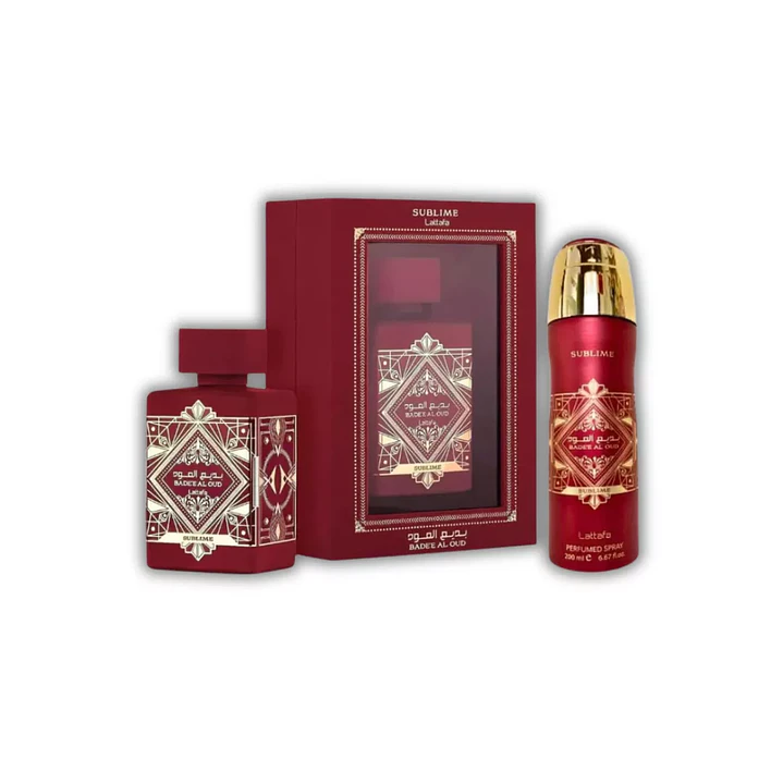 Lattafa Set Badee Al Oud Sublime EDP 100 ML + Deo Spray 200 ML 1