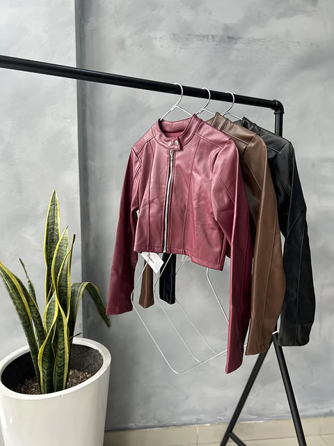 Casaca Crop Cuerina 