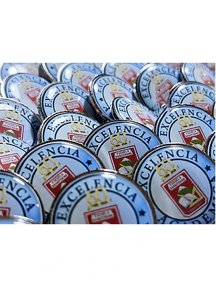 Pin REDONDO CON DOMO DE RESINA personalizados