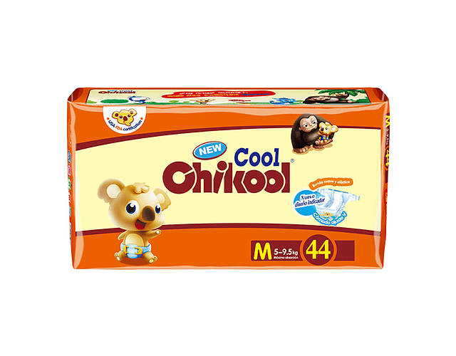 Pañales Chikool Cool Talla M Pack 264 Un (6 paquetes x 44 unidades)