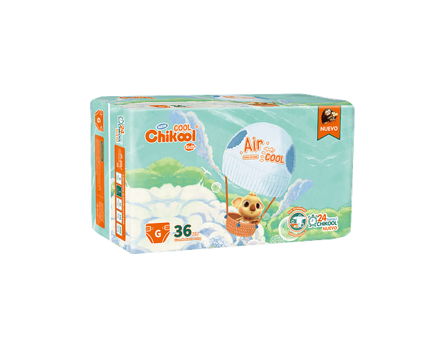 Pañales Chikool Cool Talla G Pack 216 Un (6 paquetes x 36 unidades)
