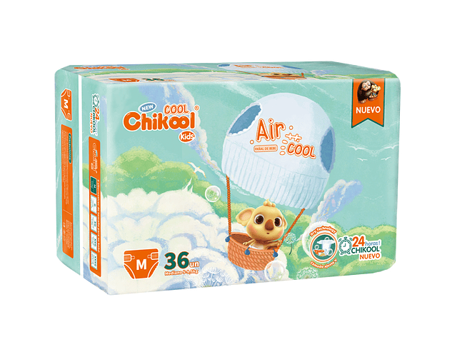 Pañales Chikool Cool Talla M Pack 264 Un (6 paquetes x 44 unidades)