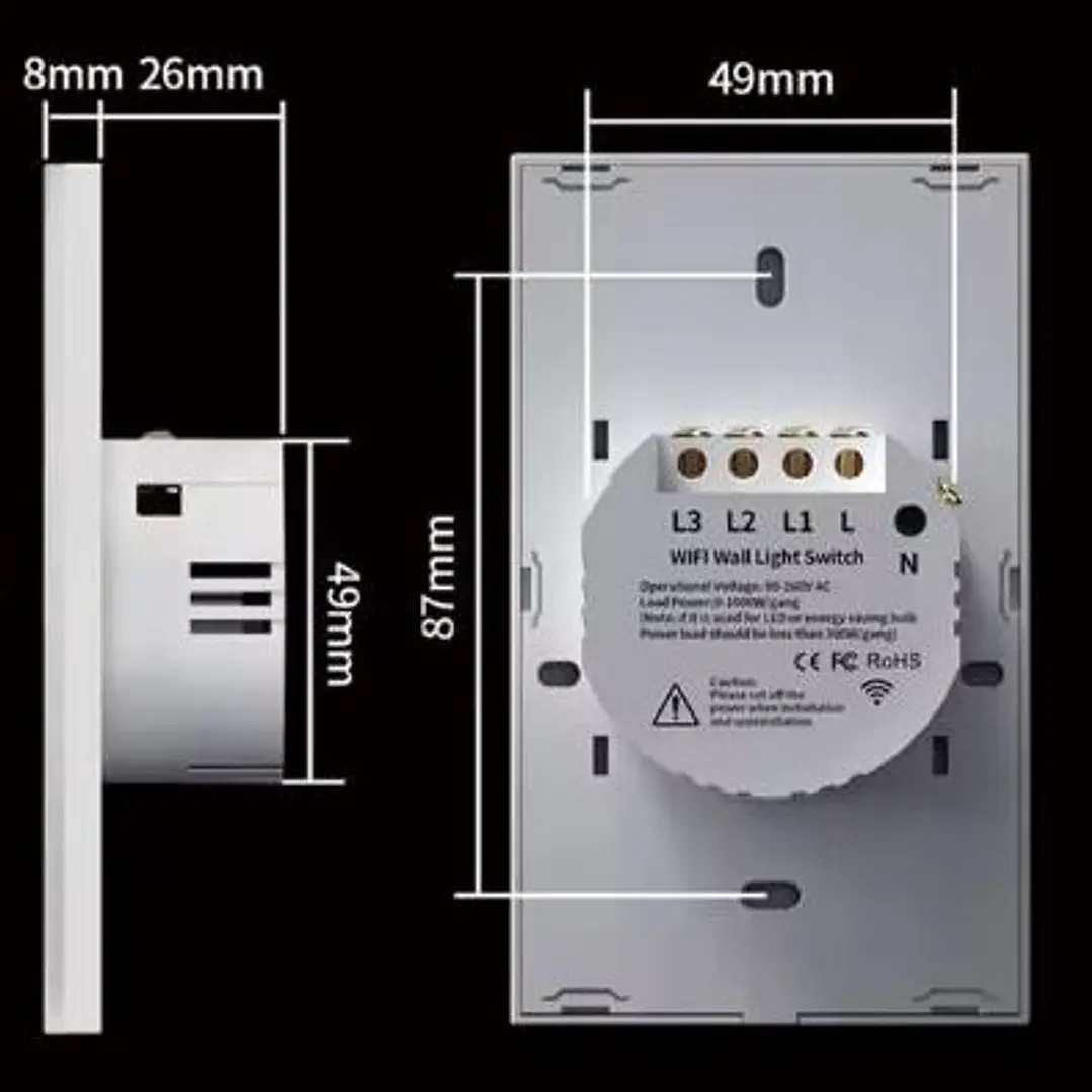 Interruptor Inteligente WiFi un efecto 9/32 - Negro 4