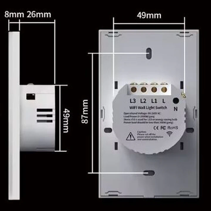Interruptor Inteligente WiFi un efecto 9/32 - Negro 4