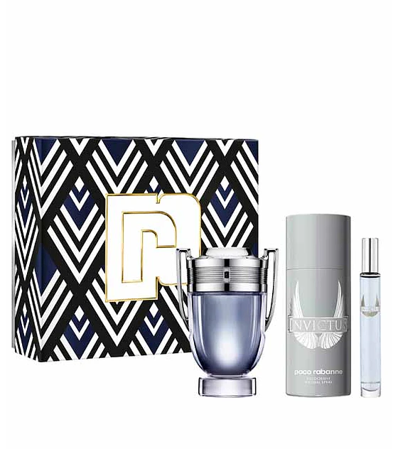 Paco Rabanne Invictus 100ML+10ML+Deo EDT Hombre Estuche