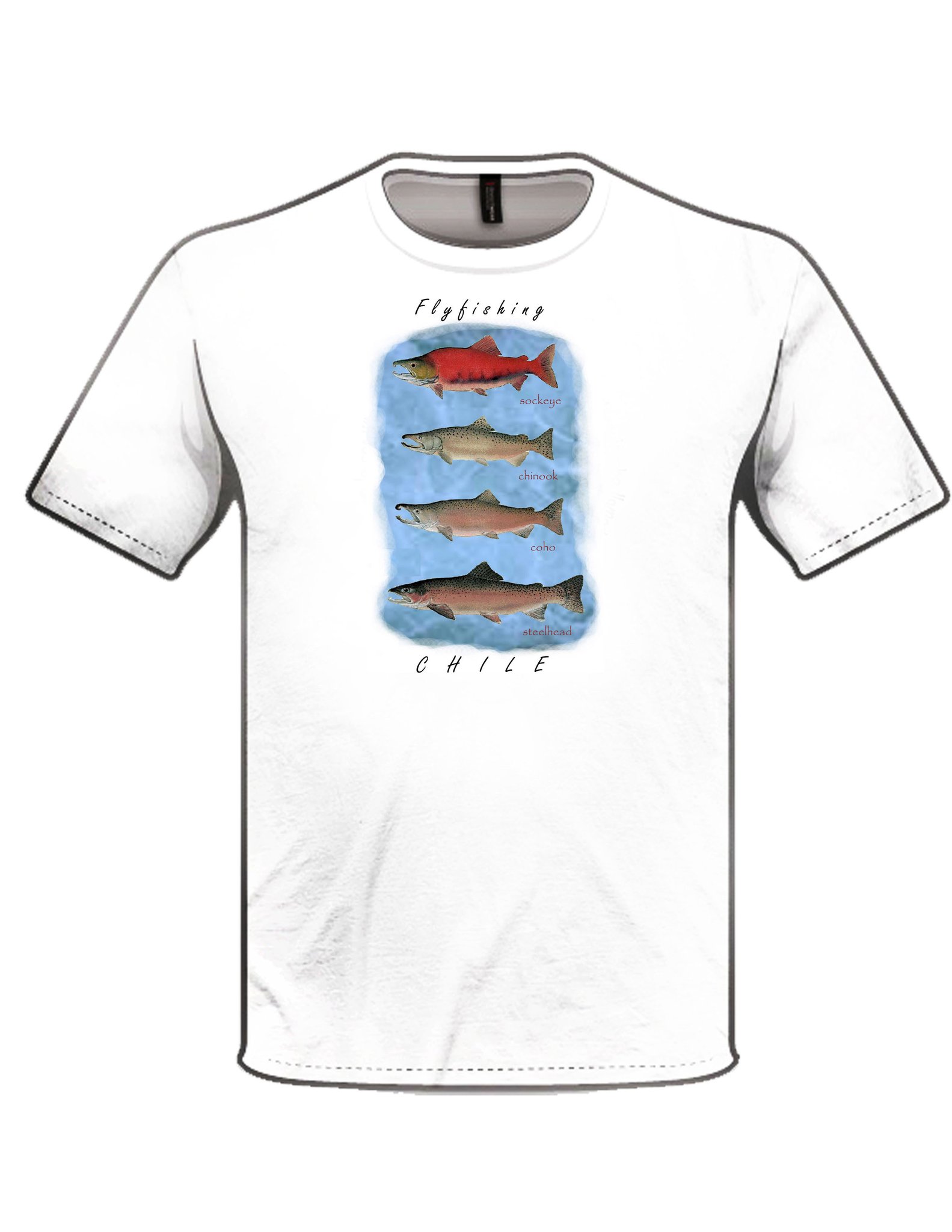 Polera cuatro salmones