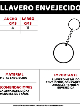 Llavero envejecido Chile