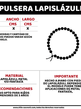 Pulsera lapislázuli piedras