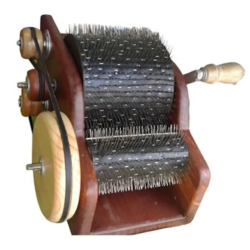 Escarmenadora Manual de Lana 20cm – Cardadora para Fibras, Lana y Algodón 1
