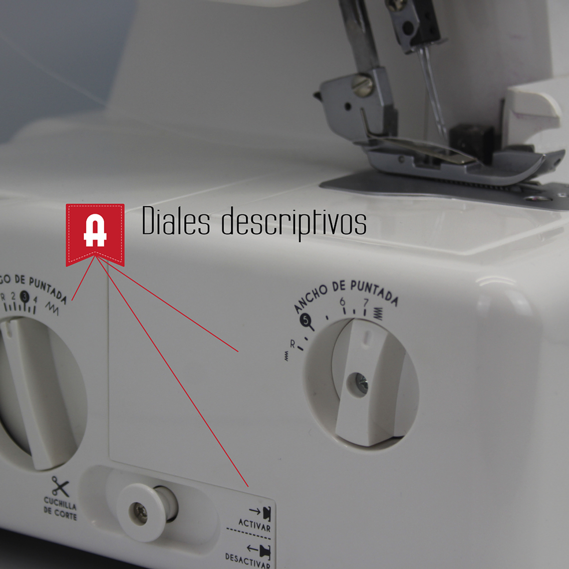OVERLOCK ALFA MOD 8708 - Maquina de 4 Hilos, Brazo Libre, Velocidad 1200 ppm 3