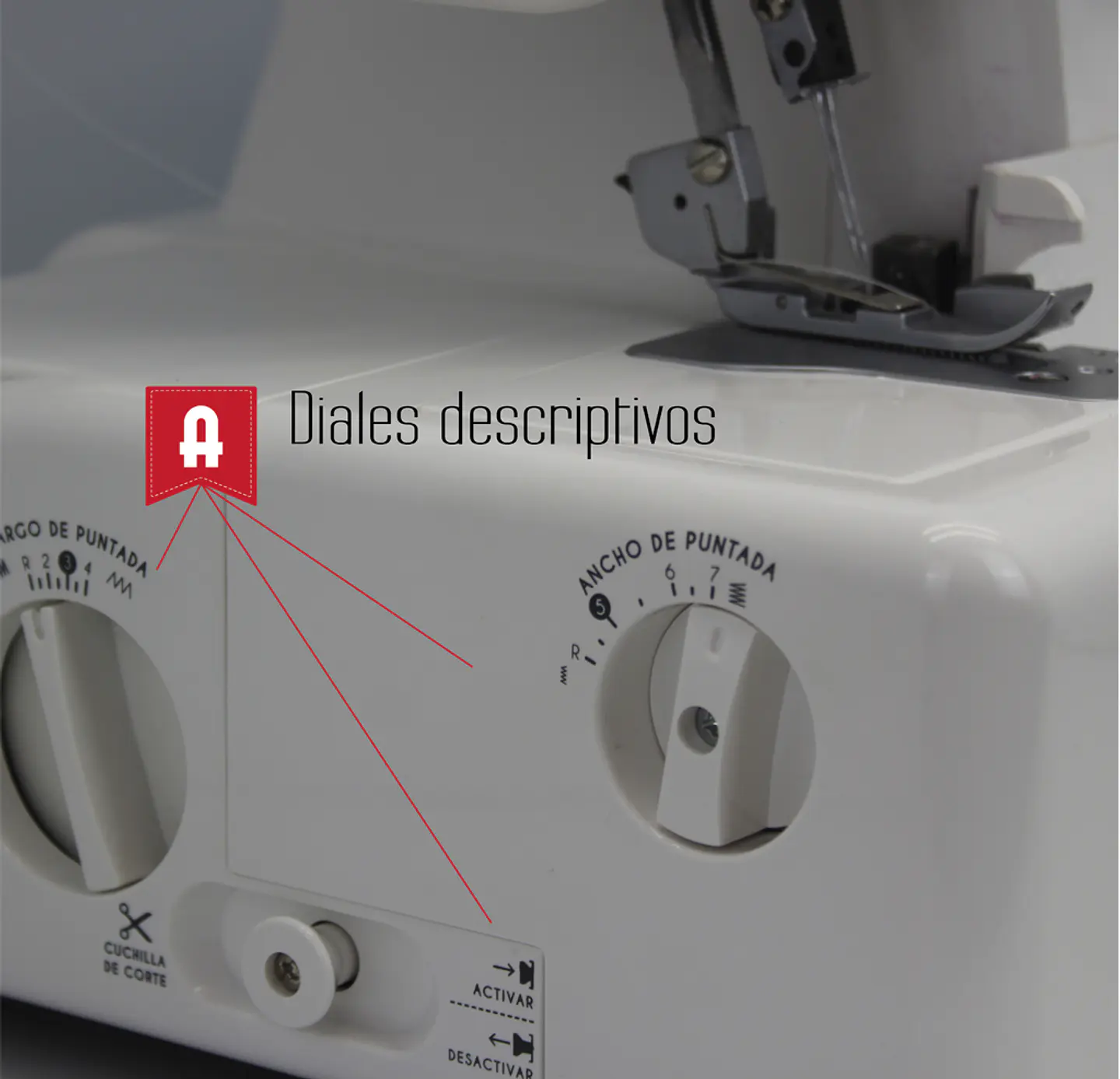 OVERLOCK ALFA MOD 8708 - Maquina de 4 Hilos, Brazo Libre, Velocidad 1200 ppm 4