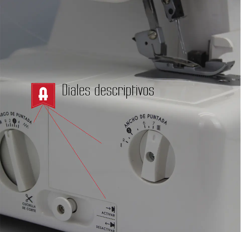 OVERLOCK ALFA MOD 8708 - Maquina de 4 Hilos, Brazo Libre, Velocidad 1200 ppm 4