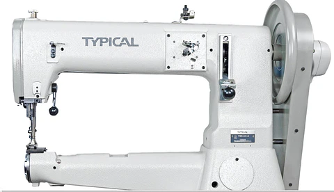Recta Industrial Typical TW3-441 – Triple Transporte, Brazo Cilíndrico 81 mm, Trabajo Extra Pesado para Cuero, Bolsos y Tapicería