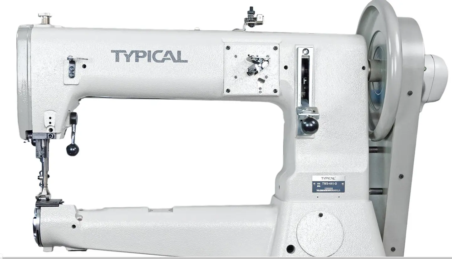 Recta Industrial Typical TW3-441 – Triple Transporte, Brazo Cilíndrico 81 mm, Trabajo Extra Pesado para Cuero, Bolsos y Tapicería 1