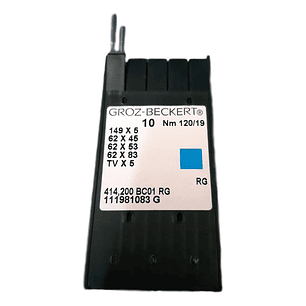 AGUJA GROZ BECKERT 149 X5  # 120  PARA CERRADORA DE JEAN  TALON GRUESO