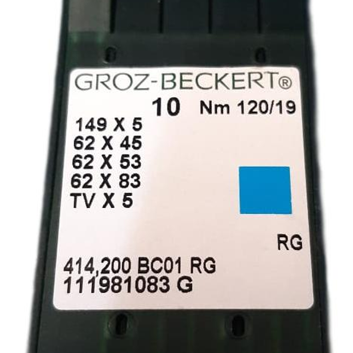 AGUJA GROZ BECKERT 149 X5  # 120  PARA CERRADORA DE JEAN  TALON GRUESO 1