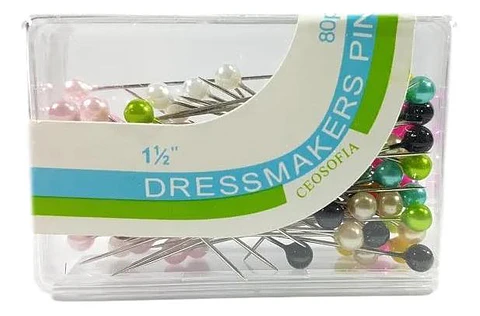 ALFILERES DE COLORES EN CAJA DE 80 UNID