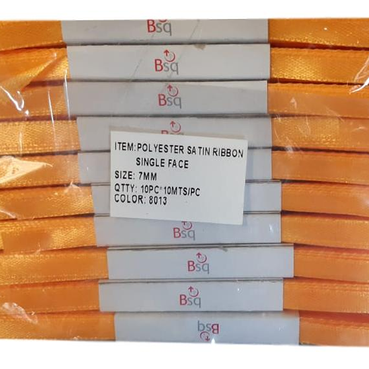 CINTA SATIN AMARILLO ORO BSQ 7 MM  X 100 MT 1