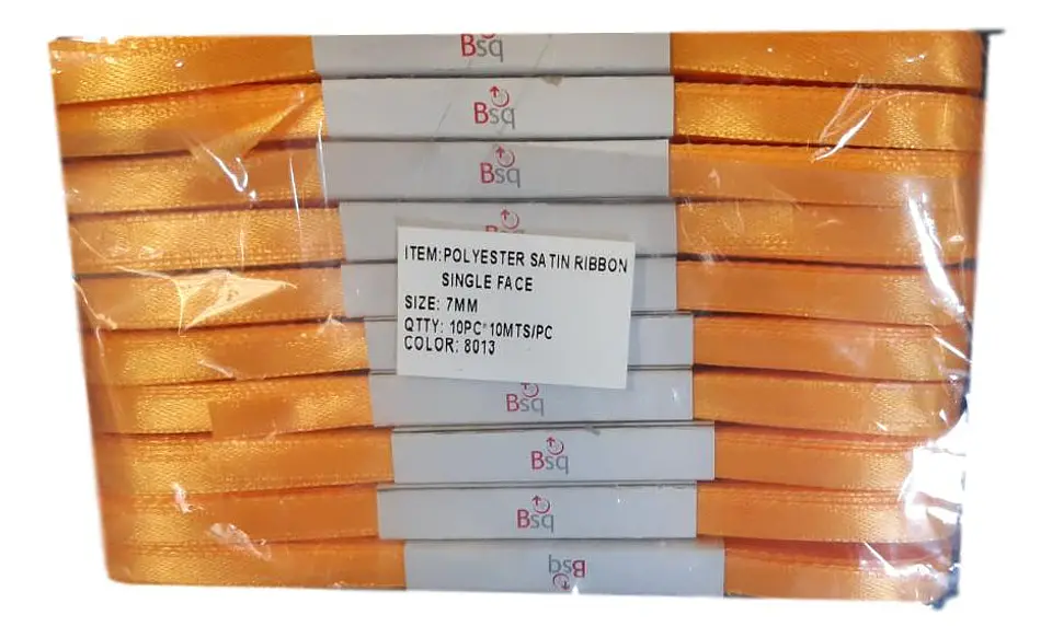 CINTA SATIN AMARILLO ORO BSQ 7 MM  X 100 MT 1