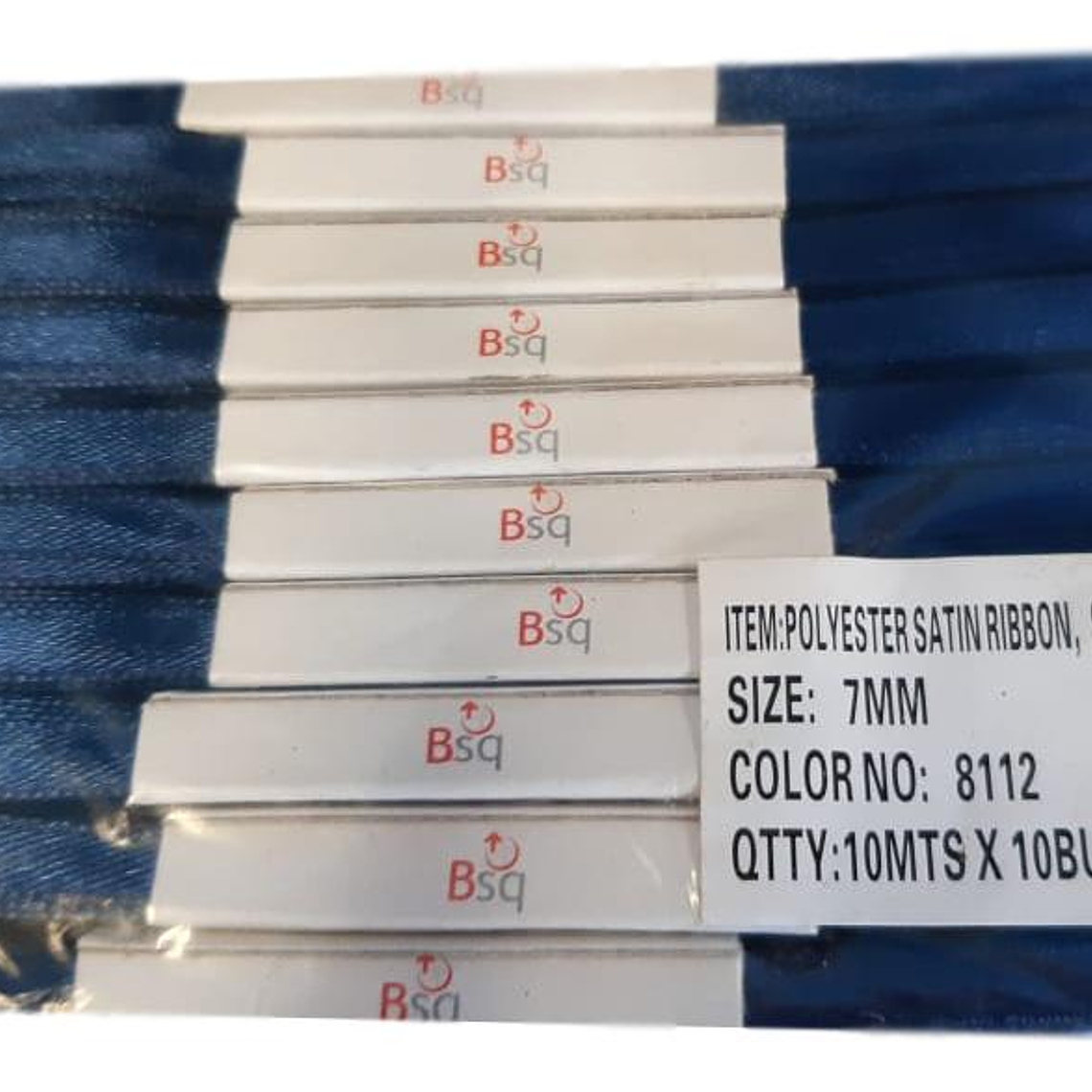 CINTA SATIN AZUL MARINO  BSQ 7 MM  X 100 MT 1