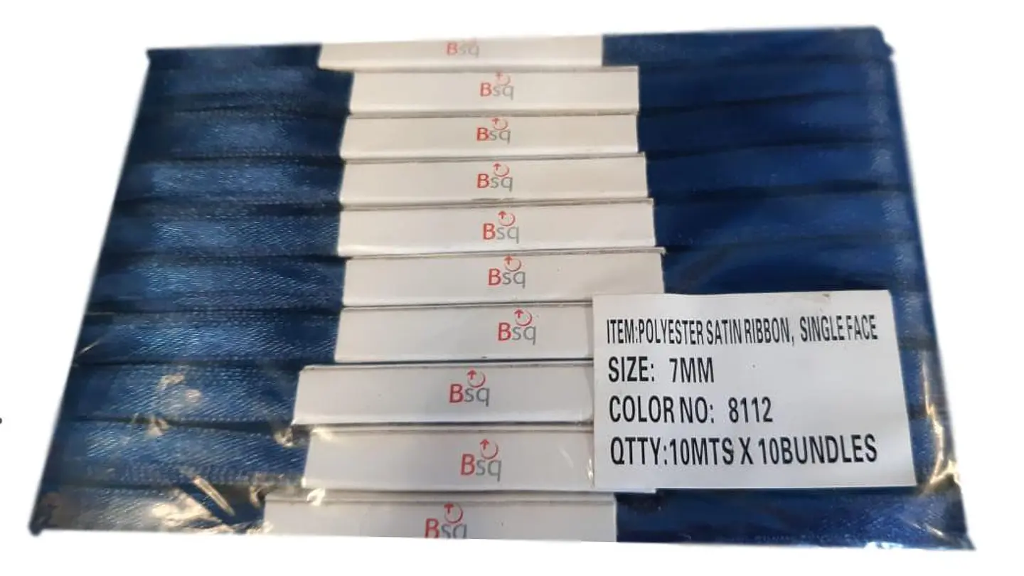 CINTA SATIN AZUL MARINO  BSQ 7 MM  X 100 MT 1