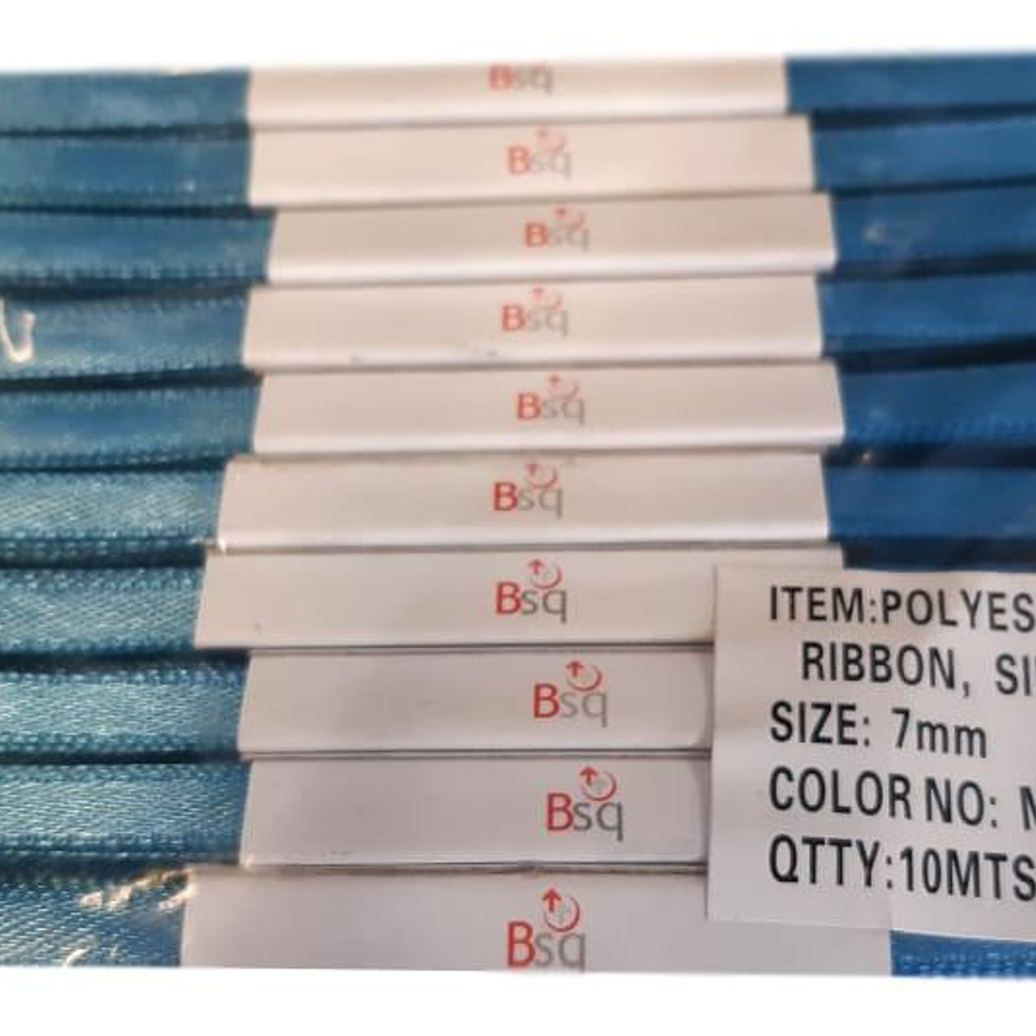 CINTA SATIN AZUL PAQUETE VELA  BSQ 7 MM  X 100 MT 1