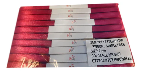 Cinta Satin Burdeo BSQ 7 mm x 100 mt