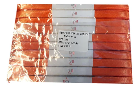 Cinta Satin Naranja BSQ 7 mm x 100 mt