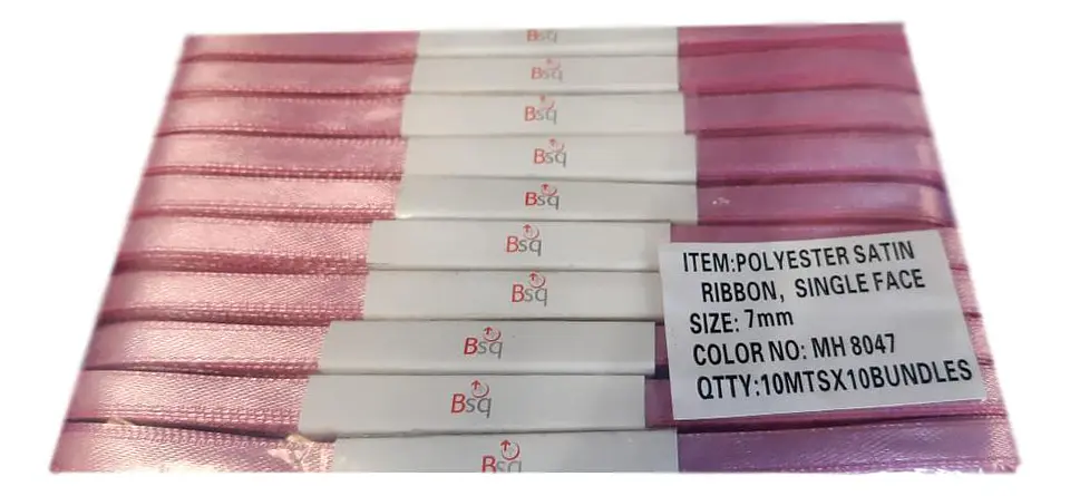 CINTA SATIN PALO ROSA  BSQ 7 MM  X 100 MT 1